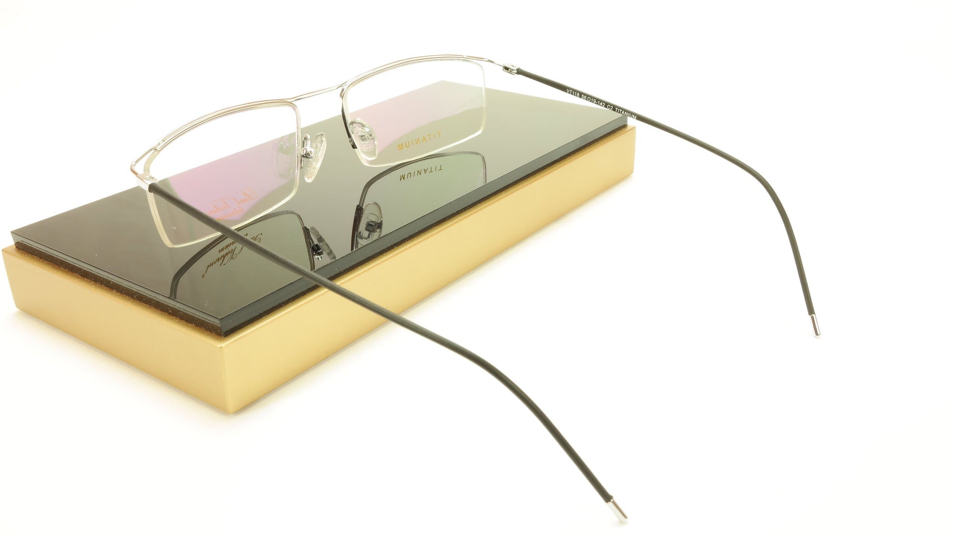 Paul Vosheront VT118 C2 Titanium Black Silver Eyeglasses Frame Italy - Frame Bay