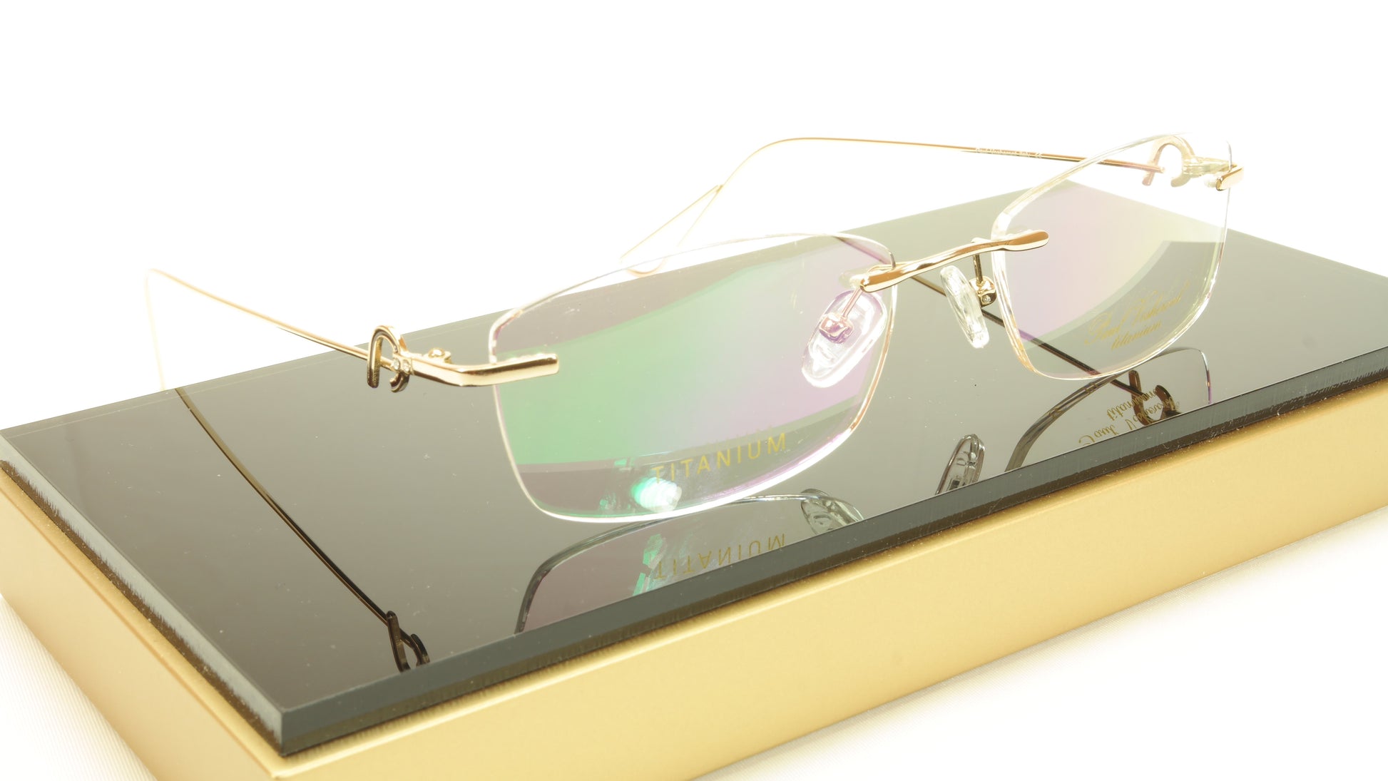 Paul Vosheront VT146 C1 Titanium Gold Rimless Eyeglasses Frame Italy - Frame Bay
