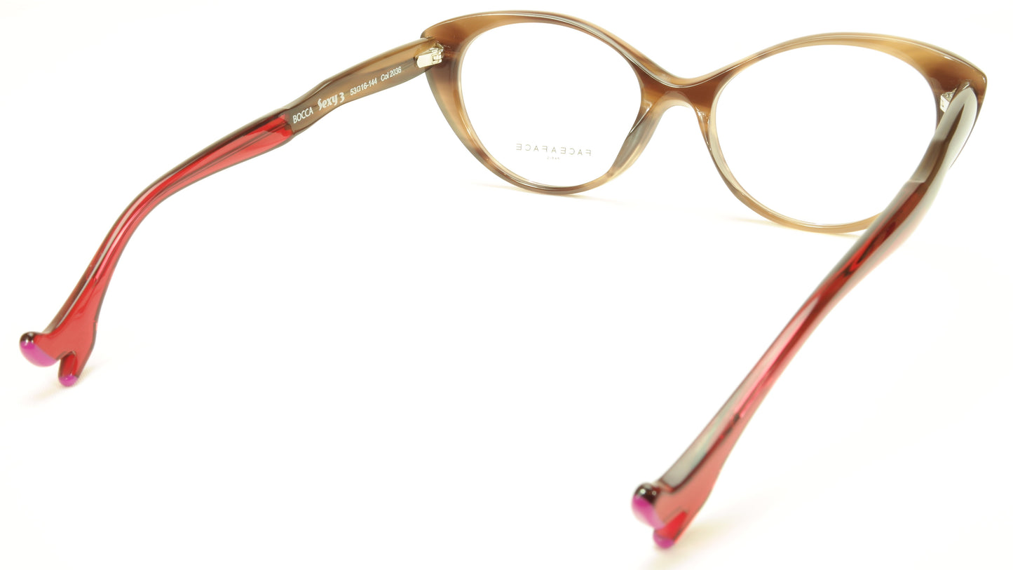 Face A Face Bocca Sexy 3 Col 2036 Smoked Tortoise Raspberry Eyeglasses - Frame Bay