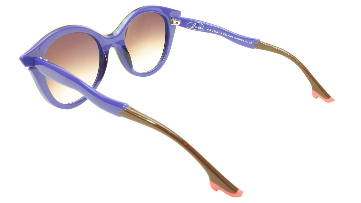 Face A Face Bocca Sixties 3 2146 Sunglasses Ink Majorelle Blue Italy Hand Made - Frame Bay