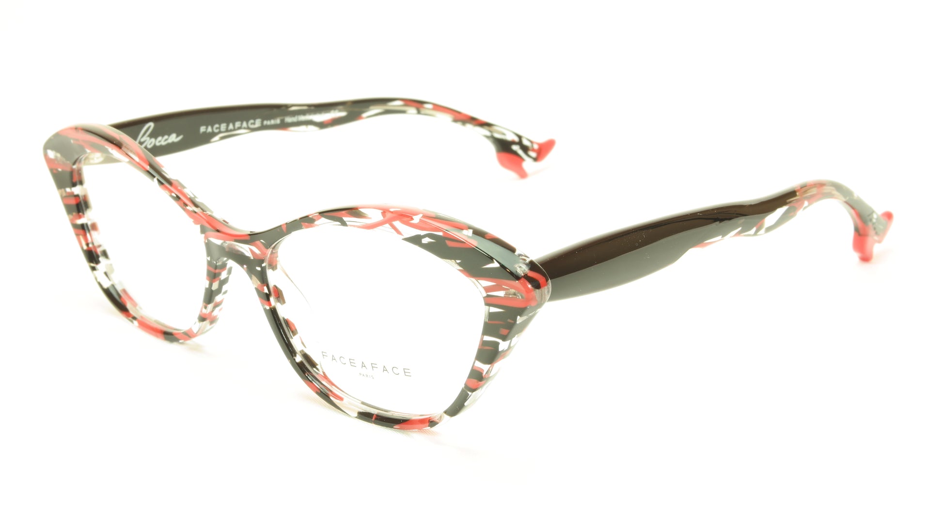 Face A Face Bocca Tatoo 3 Col. 3024 Lines and Red Light Eyeglasses Italy Made - Frame Bay