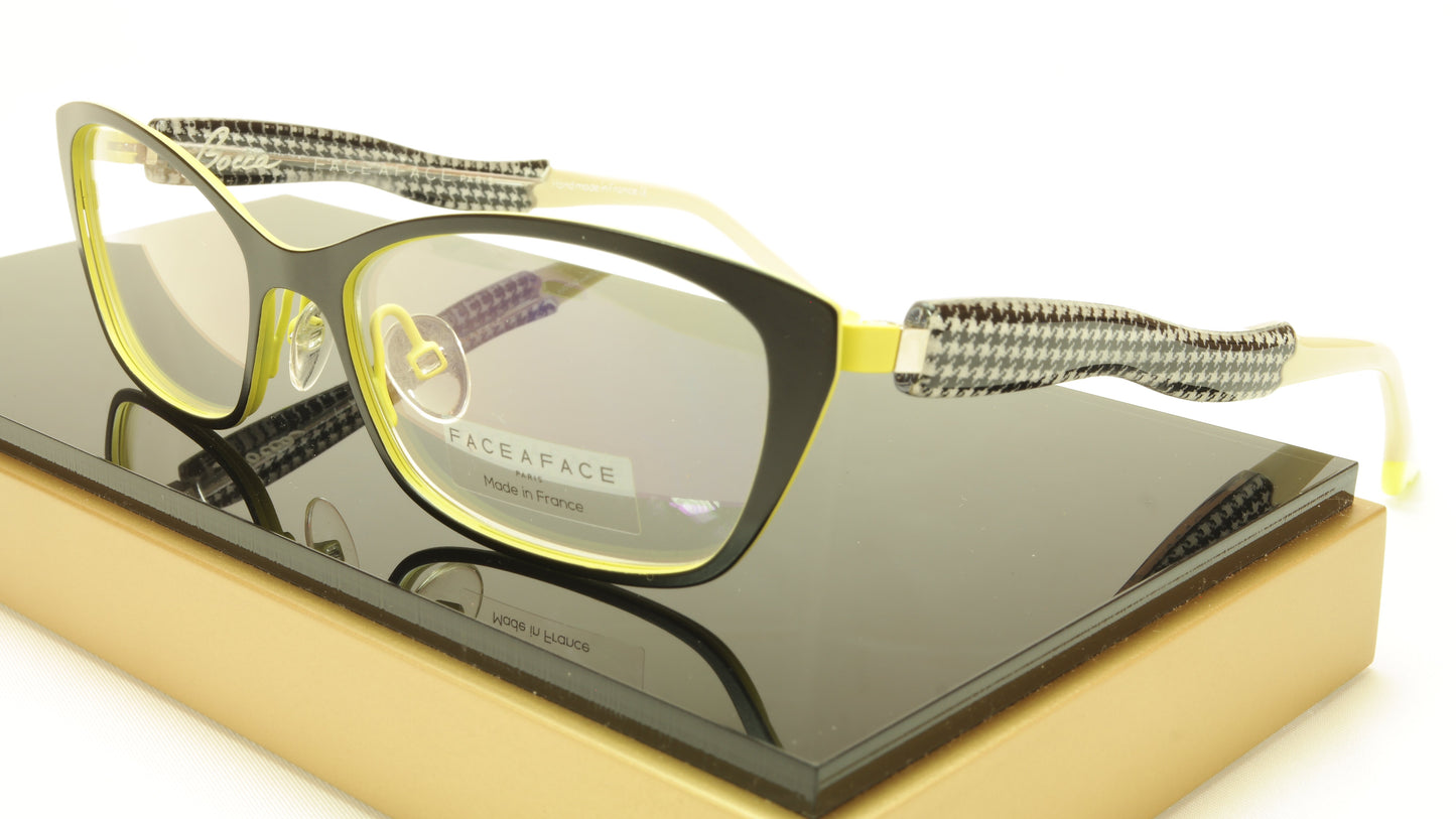 Face A Face Bocca City 1 Col. 9020 Eyeglasses Black Yellow France Made 53-16-142 - Frame Bay