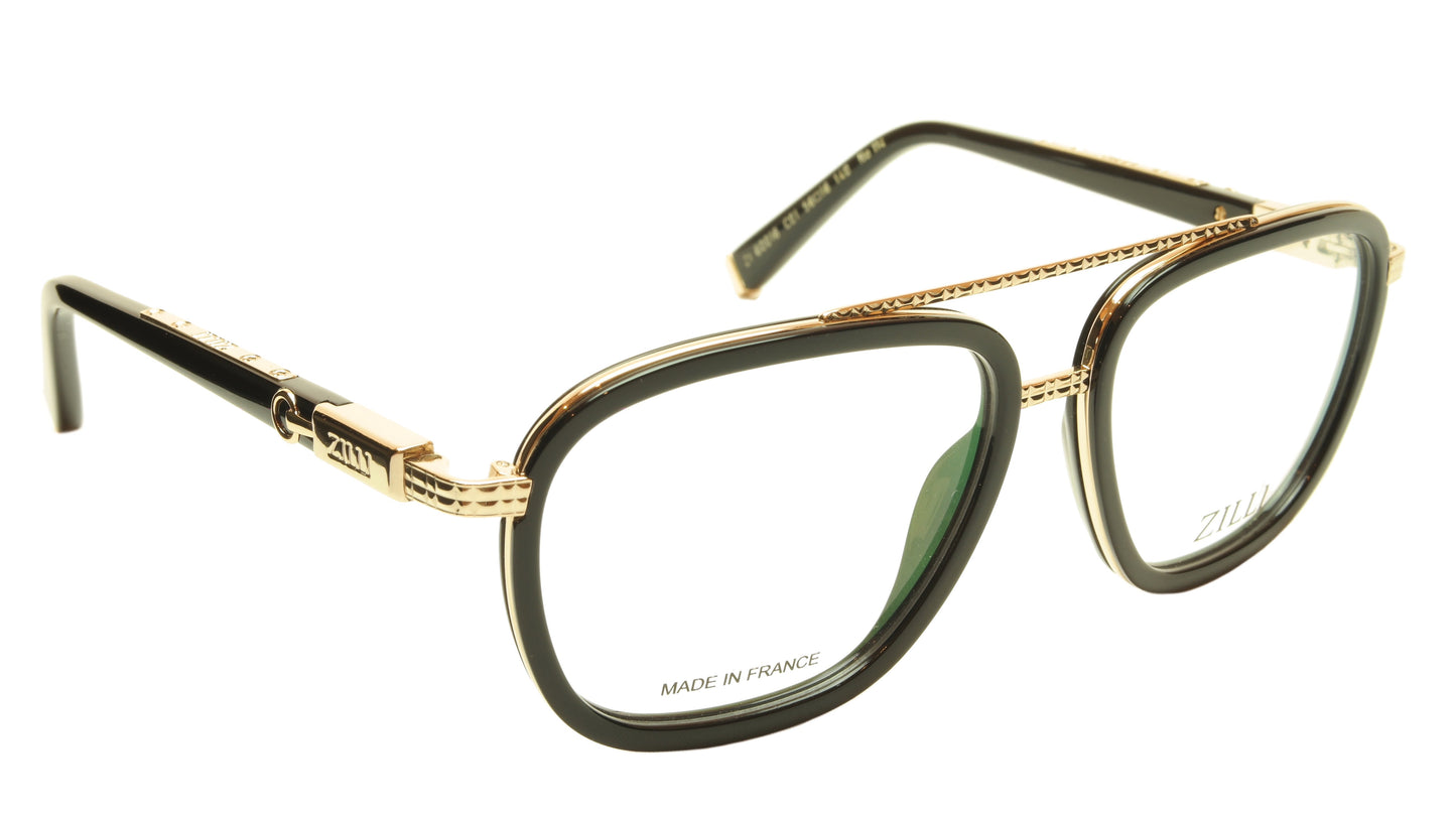 ZILLI Eyeglasses Frame Acetate Leather Titanium France Hand Made ZI 60016 C01 - Frame Bay