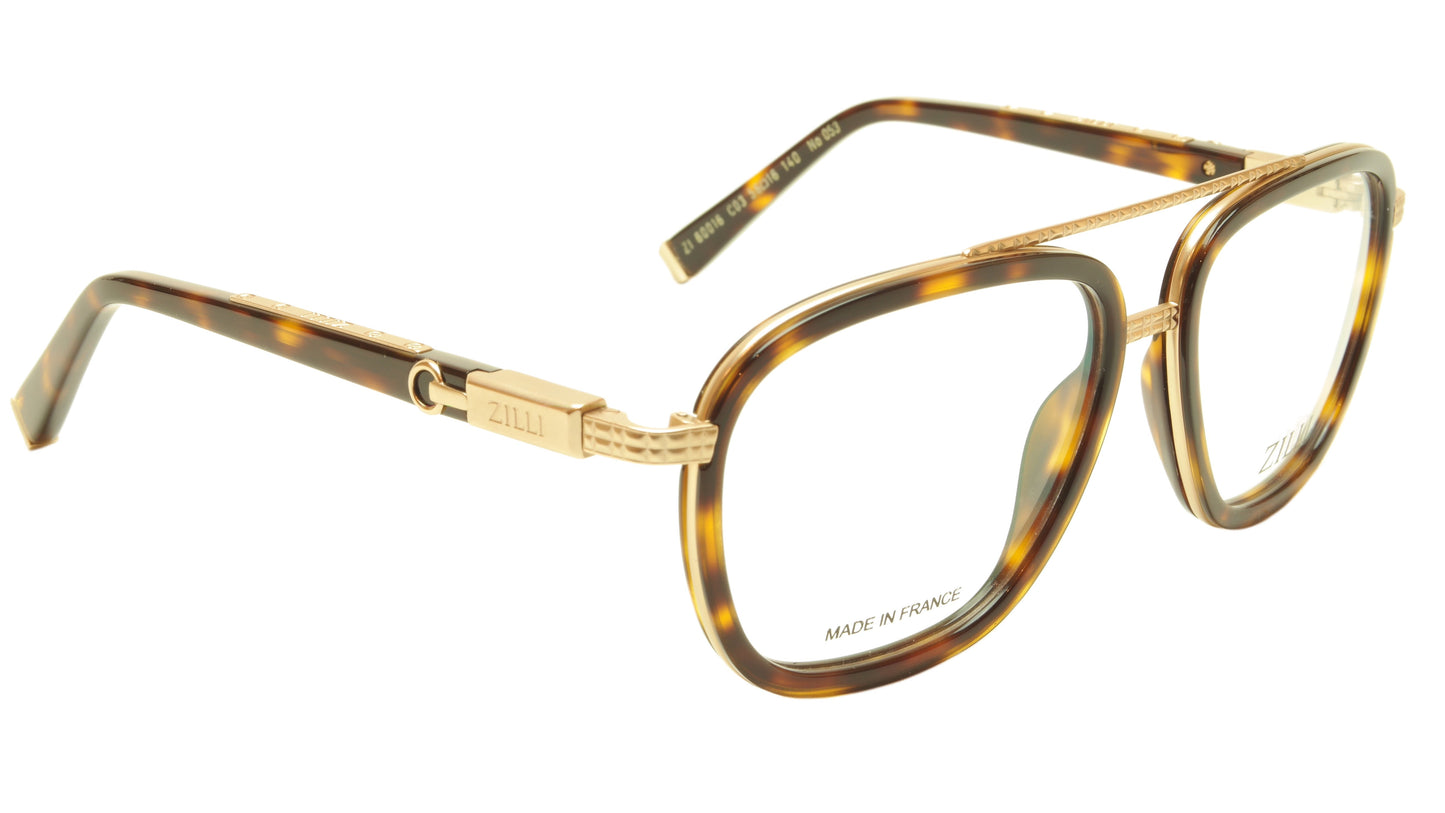 ZILLI Eyeglasses Frame Acetate Titanium Tortoise France Hand Made ZI 60016 C03 - Frame Bay