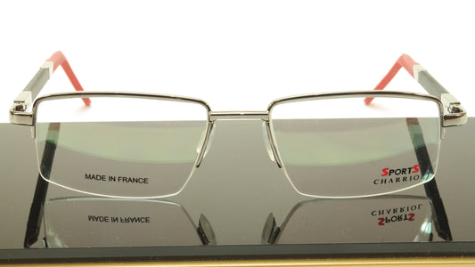 Charriol Eyeglasses Frame SP23006 Sports Chrome Black Red France Made 53-18-140 - Frame Bay