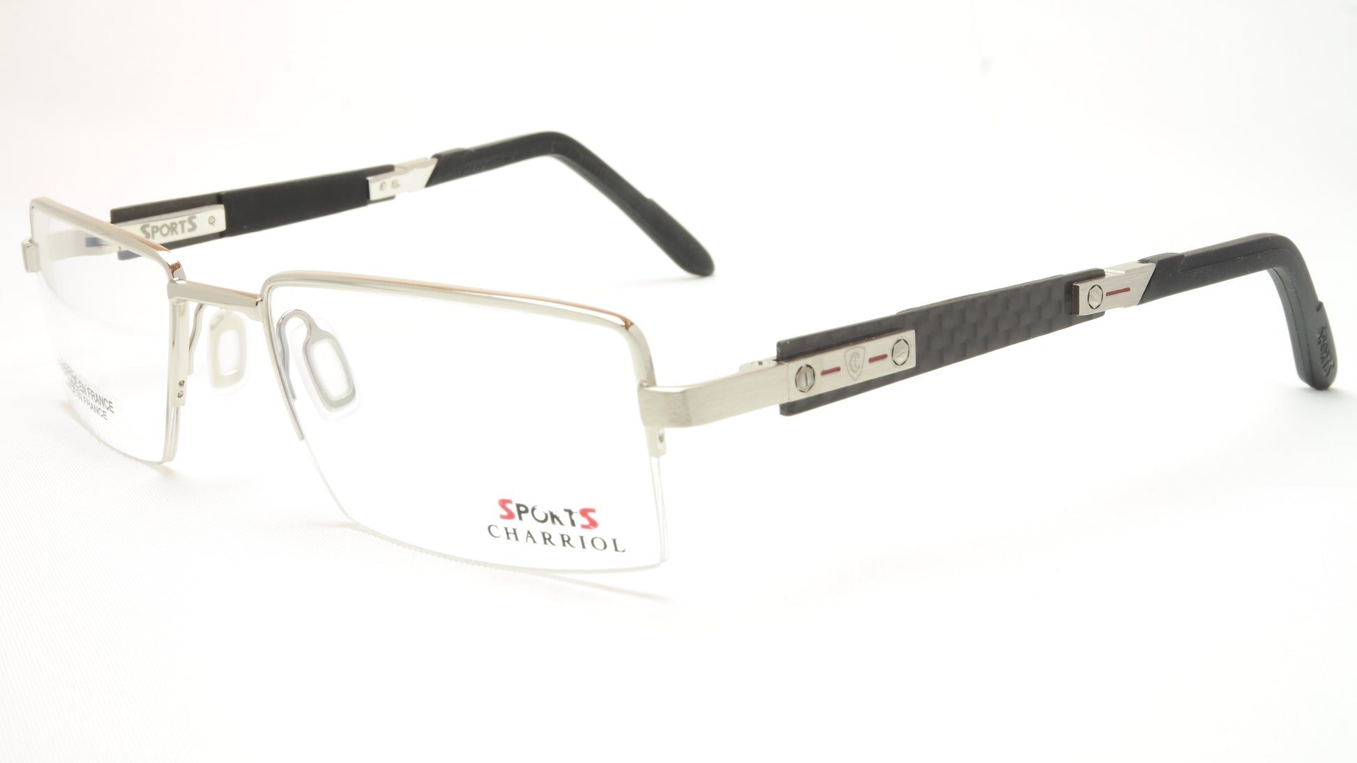Charriol Eyeglasses Frame SP23003 C3 Sports Carbon Chrome Black France Made - Frame Bay